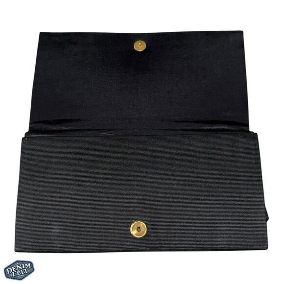 Loewe Vintage Black Ribbed/Satin Clutch /Purse/ Evening Bag | RARE!! - Picture 6 of 10